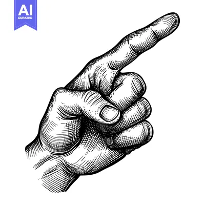 Aset premium populer: Hand Drawn Illustration of a Pointing Hand