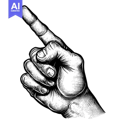 Aset premium populer: Hand with Extended Index Finger Pointing Upwards