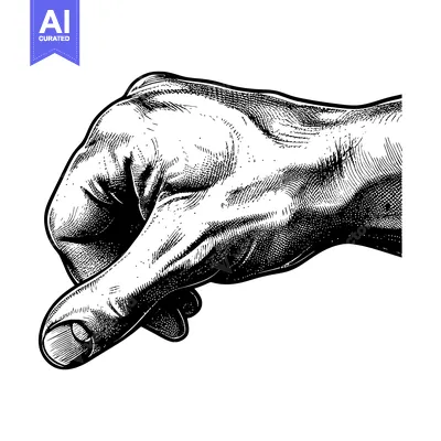 Aset desain premium: Hand with Thumb Extended and Bent Fingers