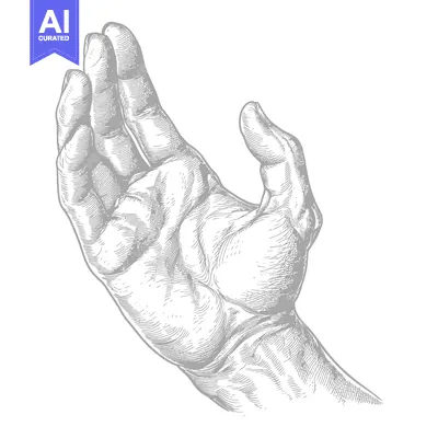 Aset desain premium: A Detailed Hand Drawing in Grey Tones