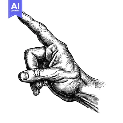 Aset desain premium: Hand with index finger pointing to the right