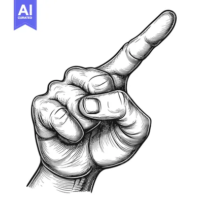 Aset desain premium: Hand Gesture of a Pointing Index Finger