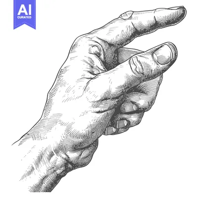 Aset premium populer: Hand Drawn Illustration of a Hand Pointing