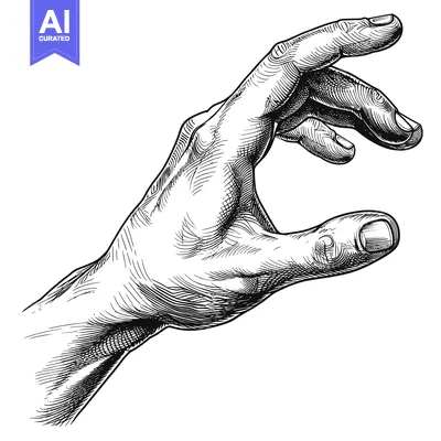 Aset premium populer: Hand Reaching Out with Fingers Curled in a Grasping Gesture