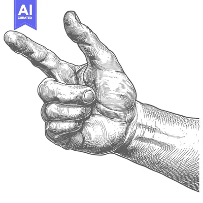 Popular premium asset: A Hand With Extended Index and Middle Finger Pointing to the Left