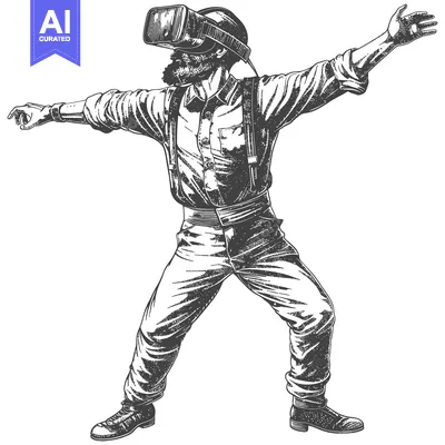 Popular premium asset: A Bearded Man Wearing Virtual Reality Headset Reaches Out
