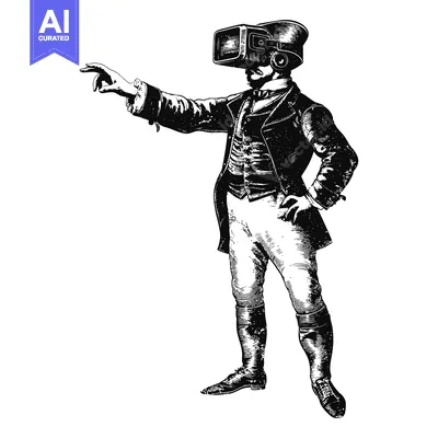 Aset premium populer: A Gentleman from the Past Wearing Modern VR Headset