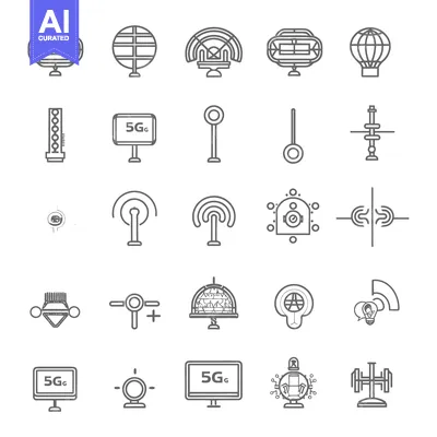A Collection of 5G Network and Antenna Icons
