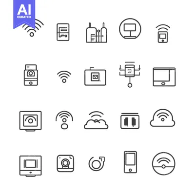 Aset premium populer: A Set of Twenty Wireless Connection Icons