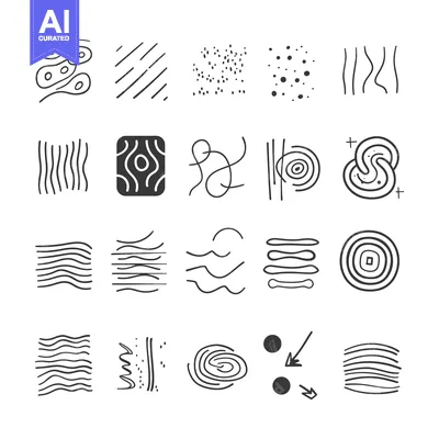 Popular premium asset: Collection of Hand-Drawn Line Art Patterns and Shapes