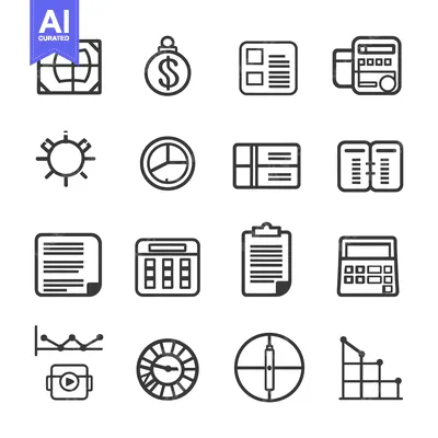 Aset premium populer: Collection of Simple Business and Finance Line Icons