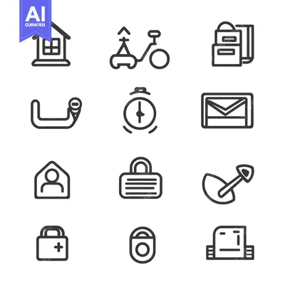 Aset premium populer: A Collection of 12 Simple Line Icons for Web Design
