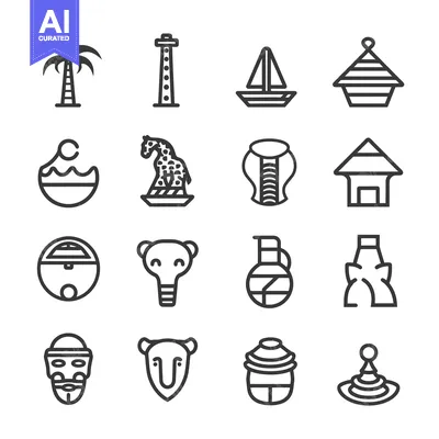 Premium design asset: A Set of Line Icons Depicting Various Objects and Concepts