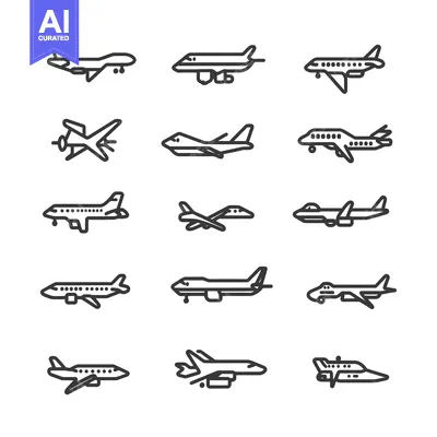 Collection of Airplane Outline Icons