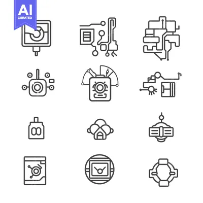 Set of Modern Technology Line Icons