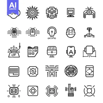 Aset desain premium: Set of 25 Technology Icons