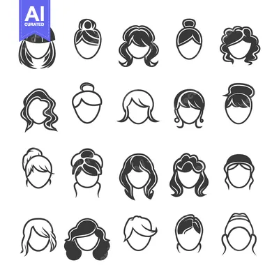 Collection of Female Hairstyle Icons