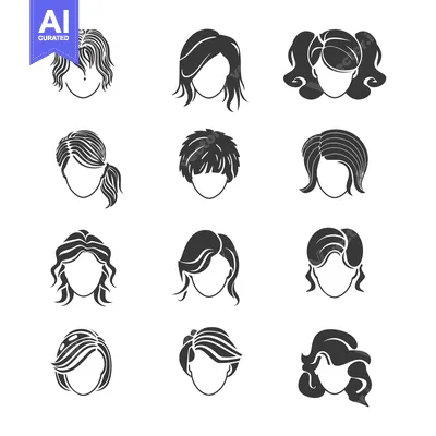 Aset premium populer: Collection of 12 Hairstyles for Women