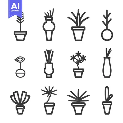 Popular premium asset: Set of Line Icons Representing Different Types of Plants
