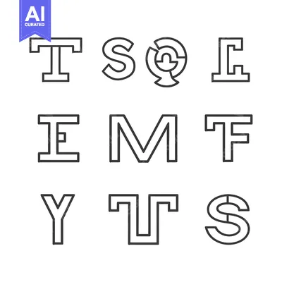 Aset premium populer: Nine Unique Letter Shapes Designed in a Minimalist Style
