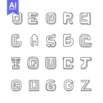 Download Alphabet Letters Font Design Graphic Elements. Vector Graphic