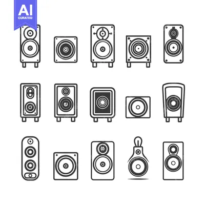 Popular premium asset: Collection of Different Speaker Icons in Black and White Outline Style