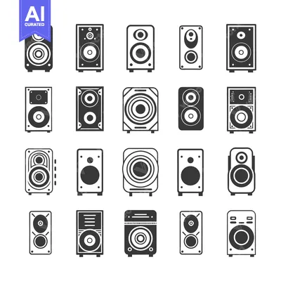 A Collection of Black and White Speaker Icons