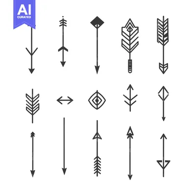 Aset premium populer: Collection of Simple Black and White Arrow Icons