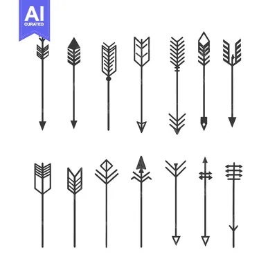 Popular premium asset: Set of 14 Black and White Arrow Shapes on a White Background
