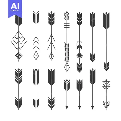 Aset desain premium: A Collection of  Geometric Arrow Designs