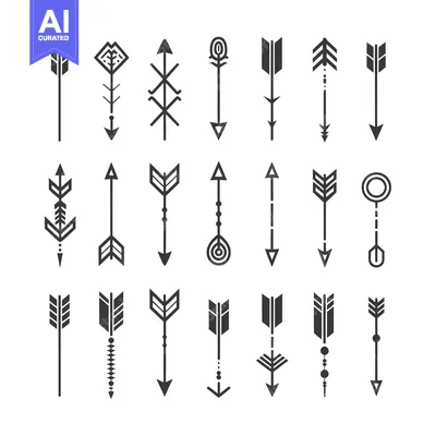 Aset desain premium: Collection of Black and White Arrow Designs
