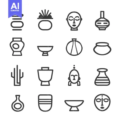 Premium design asset: African Art and Traditional Artifacts Icons