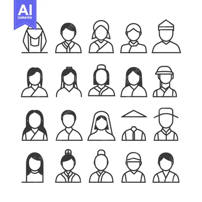 Popular premium asset: Collection of Diverse People Icons with Traditional Headwear