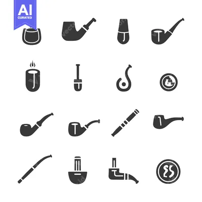 Premium design asset: Set of smoking pipe icons