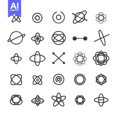 Aset premium populer: Collection of Abstract Geometric Shapes and Atoms