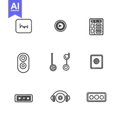 Premium design asset: Set of Line Icons for Audio and Music Equipment
