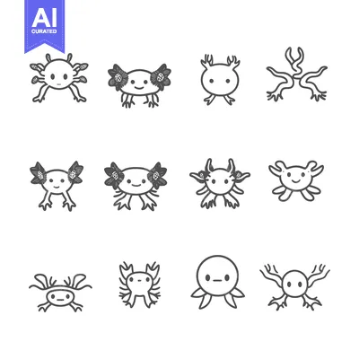 Popular premium asset: Axolotl Variations: A Collection of Cute Cartoon Illustrations