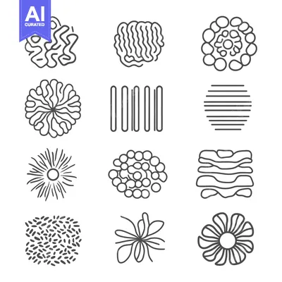 Aset premium populer: Collection of Abstract Circular and Linear Patterns