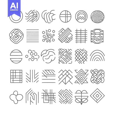 Aset premium populer: A Collection of 25 Abstract Geometric Line Art Designs