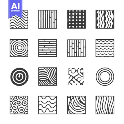 Aset premium populer: Set of 16 Simple Square Patterns for Design