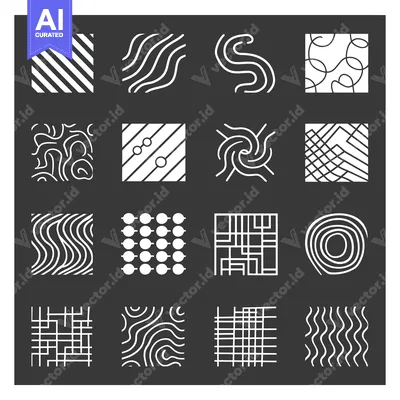 Popular premium asset: A Set of 16 Abstract Geometric Line Patterns