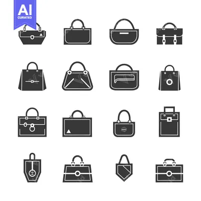 Popular premium asset: A Collection of Sixteen Black and White Bag Silhouettes