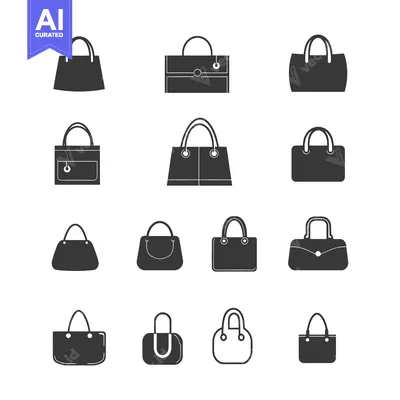 Aset desain premium: A Collection of Various Handbag Silhouettes