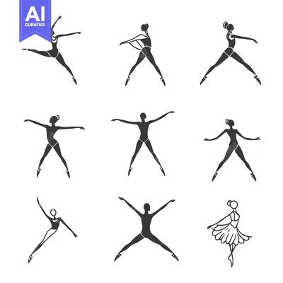 Premium design asset: A Collection of Ballet Dancer Silhouettes in Various Poses