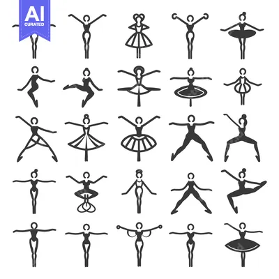 A Collection of 25 Black and White Ballerina Illustrations