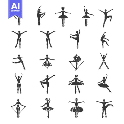 Premium design asset: A Collection of Ballet Dancer Silhouettes in Various Poses