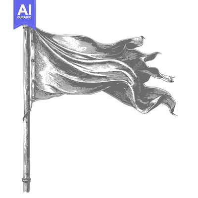 Aset premium populer: A Blank Flag with a Crown on a Pole Blowing in the Wind