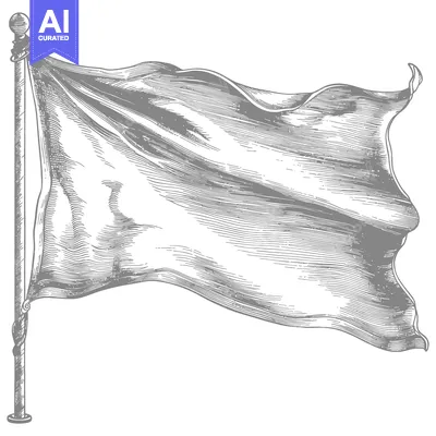 Popular premium asset: A Blank Flag Waving in the Wind, Illustrated in a Vintage Style
