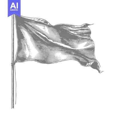 A Blank Flag Waving on a Pole with a Round Finial
