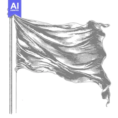 Aset premium populer: A Waving Flag on a Pole with an Ornate Top